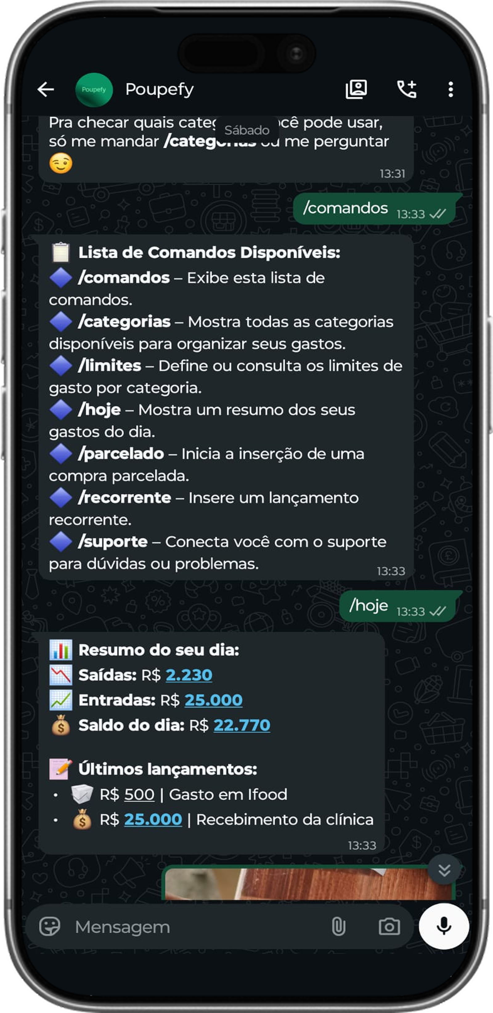 Comandos rápidos no WhatsApp